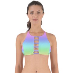 Pastel Rainbow Ombre Gradient Perfectly Cut Out Bikini Top by SpinnyChairDesigns