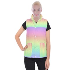 Pastel Rainbow Ombre Women s Button Up Vest by SpinnyChairDesigns