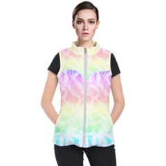 Pastel Rainbow Tie Dye Women s Puffer Vest by SpinnyChairDesigns