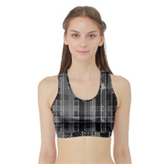 Black Punk Plaid Sports Bra With Border by SpinnyChairDesigns