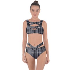 Black Punk Plaid Bandaged Up Bikini Set  by SpinnyChairDesigns