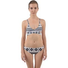 Black And White Aztec Wrap Around Bikini Set by tmsartbazaar