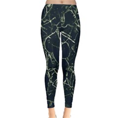 Neon Silhouette Leaves Print Pattern Leggings  by dflcprintsclothing