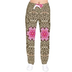 Earth Can Be A Beautiful Flower In The Universe Women Velvet Drawstring Pants by pepitasart