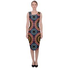 Aztec Multicolor Mandala Sleeveless Pencil Dress by tmsartbazaar