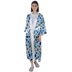 Arabic Geometric Design Pattern  Maxi Satin Kimono by LoolyElzayat
