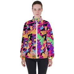 Psychedelic Geometry Women s High Neck Windbreaker