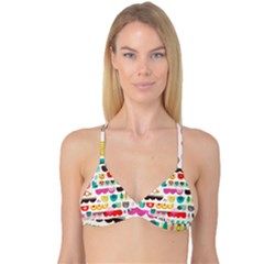 Scandinavian Folk Art Wave Craze Reversible Tri Bikini Top by andStretch