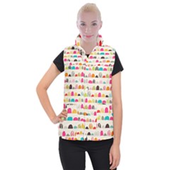 Scandinavian Folk Art Rainbow Road Women s Button Up Vest by andStretch
