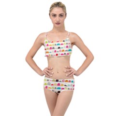 Scandinavian Folk Art Rainbow Road Layered Top Bikini Set by andStretch