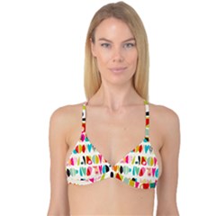 Scandinavian Folk Art Halfsies Reversible Tri Bikini Top by andStretch