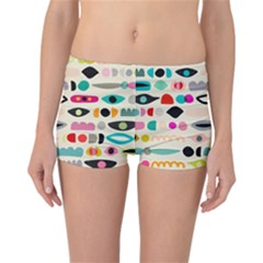 Scandinavian Folk Art Eye Spy Reversible Boyleg Bikini Bottoms by andStretch