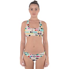 Scandinavian Folk Art Eye Spy Cross Back Hipster Bikini Set by andStretch