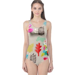 Scandinavian Foliage Fun One Piece Swimsuit by andStretch
