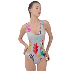 Scandinavian Foliage Fun Side Cut Out Swimsuit by andStretch