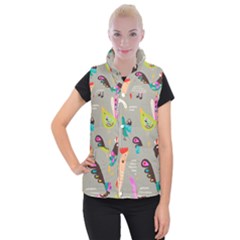 Scandinavian Birds Feather Weather Women s Button Up Vest by andStretch