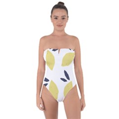 Laser Lemons Tie Back One Piece Swimsuit by andStretch