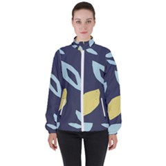 Laser Lemon Navy Women s High Neck Windbreaker by andStretch