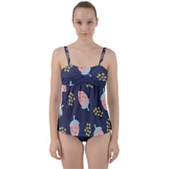 Strawberry Fields Twist Front Tankini Set by andStretch