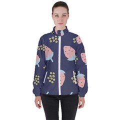 Strawberry Fields Women s High Neck Windbreaker