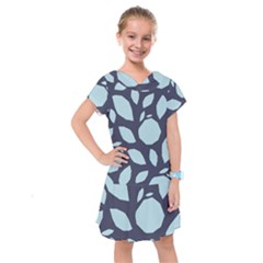 Orchard Fruits In Blue Kids  Drop Waist Dress by andStretch