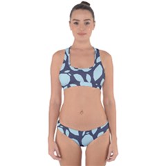 Orchard Fruits In Blue Cross Back Hipster Bikini Set by andStretch