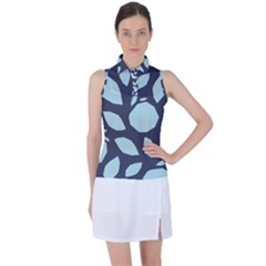 Orchard Fruits In Blue Women s Sleeveless Polo Tee by andStretch