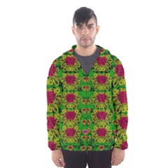Rainbow Forest The Home Of The Metal Peacocks Men s Hooded Windbreaker by pepitasart