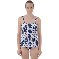 Orchard Leaves Twist Front Tankini Set by andStretch