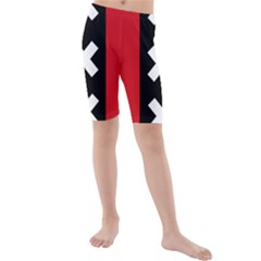 Vertical Amsterdam Flag Kids  Mid Length Swim Shorts by abbeyz71