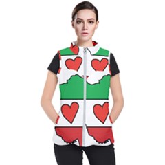 Heart Flag Map Of Iran  Women s Puffer Vest by abbeyz71