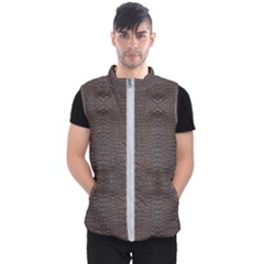 Brown Alligator Leather Skin Men s Puffer Vest by LoolyElzayat