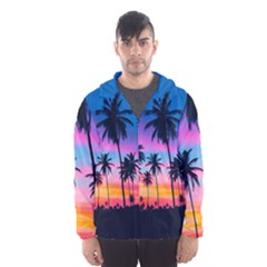 Sunset Palms Men s Hooded Windbreaker by goljakoff