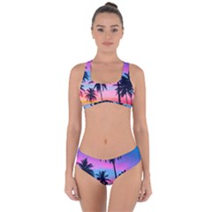 Sunset Palms Criss Cross Bikini Set by goljakoff