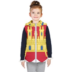 Royal Arms Of Castile  Kids  Hooded Puffer Vest by abbeyz71