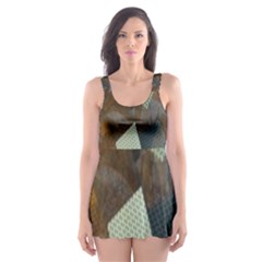 Digital Geometry Skater Dress Swimsuit by Sparkle