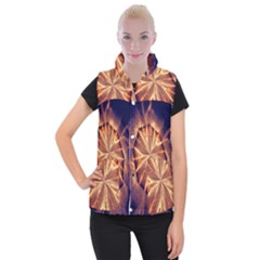 Sun Fractal Women s Button Up Vest by Sparkle