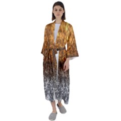 Glitter Gold Maxi Satin Kimono by Sparkle