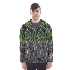 Green Glitter Squre Men s Hooded Windbreaker by Sparkle