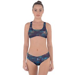 Realeafs Pattern Criss Cross Bikini Set by Sparkle
