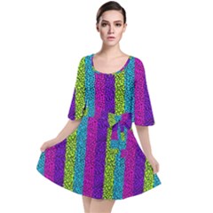 Glitter Strips Velour Kimono Dress by Sparkle