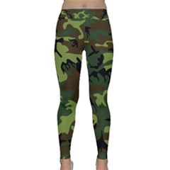 Forest Camo Pattern, Army Themed Design, Soldier Classic Yoga Leggings