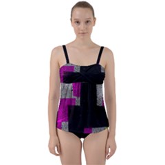 Abstract Tiles Twist Front Tankini Set by essentialimage