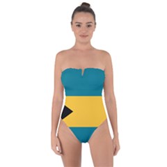 Flag Of The Bahamas Tie Back One Piece Swimsuit by abbeyz71