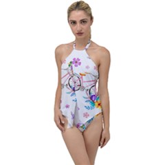 Cycle Ride Go With The Flow One Piece Swimsuit by designsbymallika