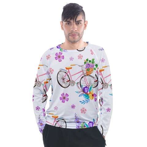 Cycle Ride Men s Long Sleeve Raglan Tee by designsbymallika