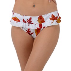 Autumn Pattern Frill Bikini Bottom by designsbymallika