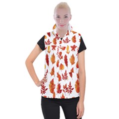 Autumn Pattern Women s Button Up Vest by designsbymallika