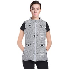 Eye Pattern Women s Puffer Vest by designsbymallika