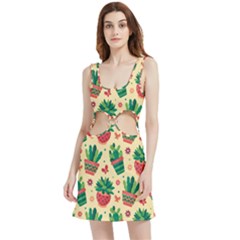 Cactus Love  Velvet Cutout Dress by designsbymallika